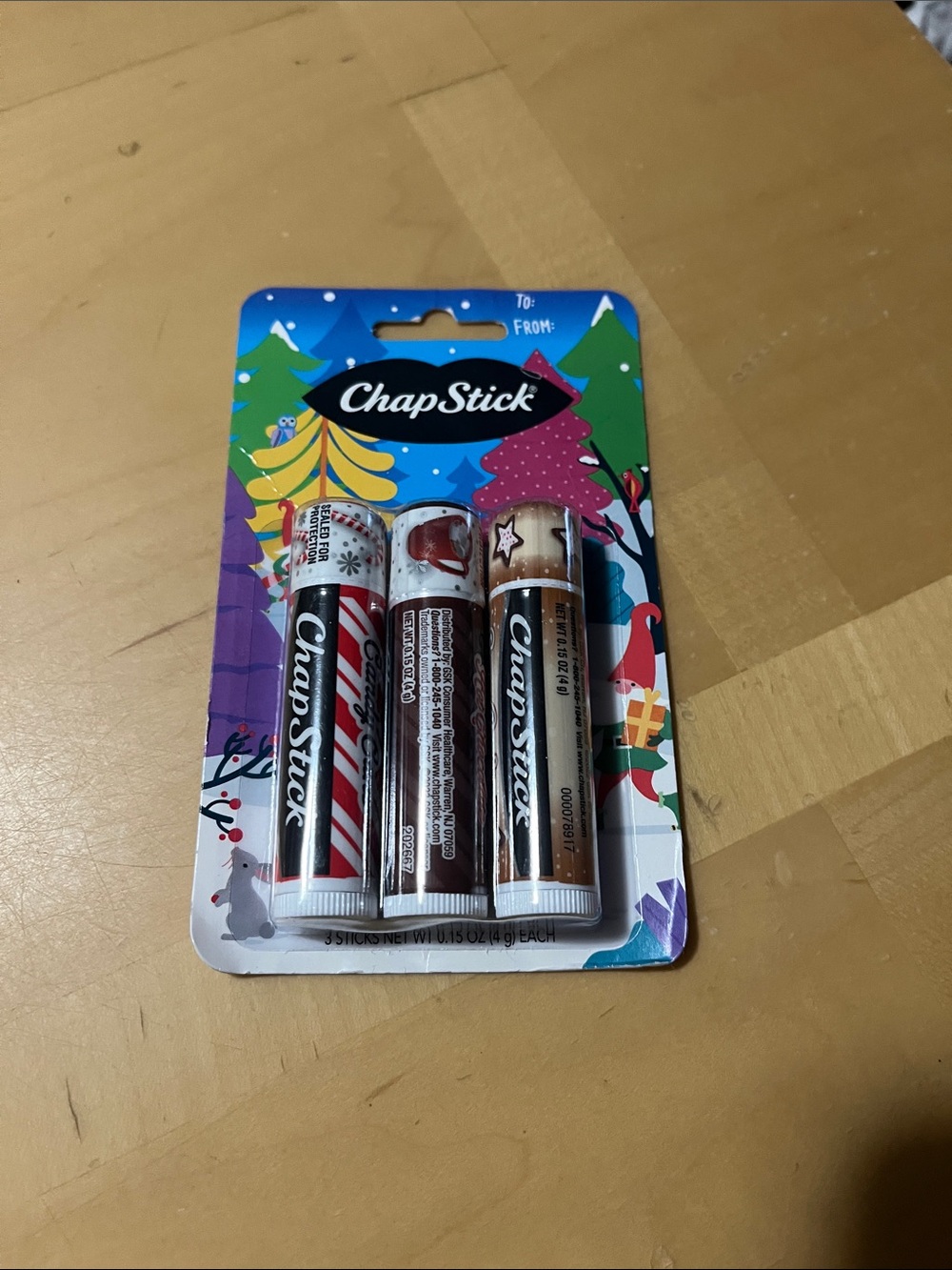 ChapStick Holiday Trio Lip Balm Pack - Red, White, Brown
